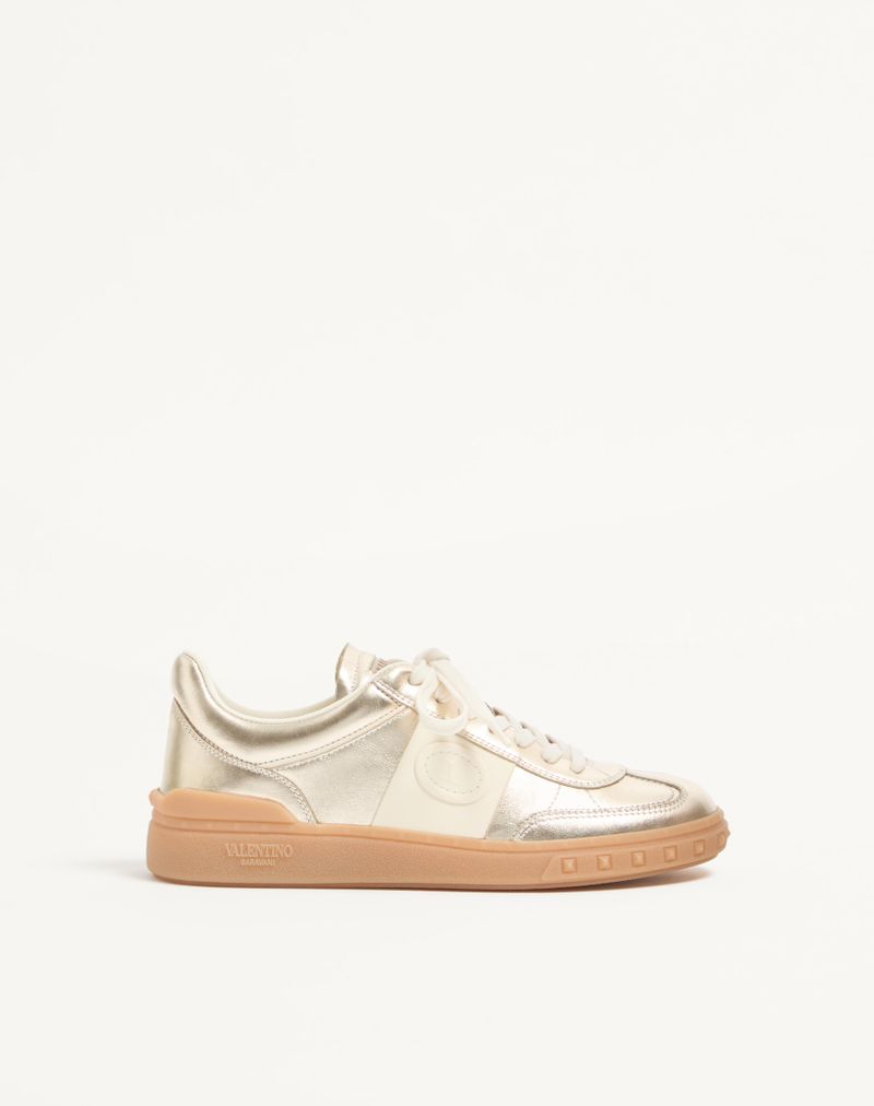 Baskets Upvillage en cuir de veau laminé avec bande en cuir de veau nappa