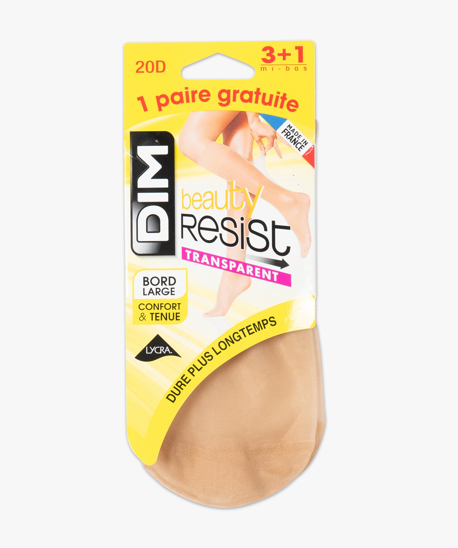 Mi-bas femme transparents Beauty Resist (lot de 4) - Dim beige fonce | GEMO