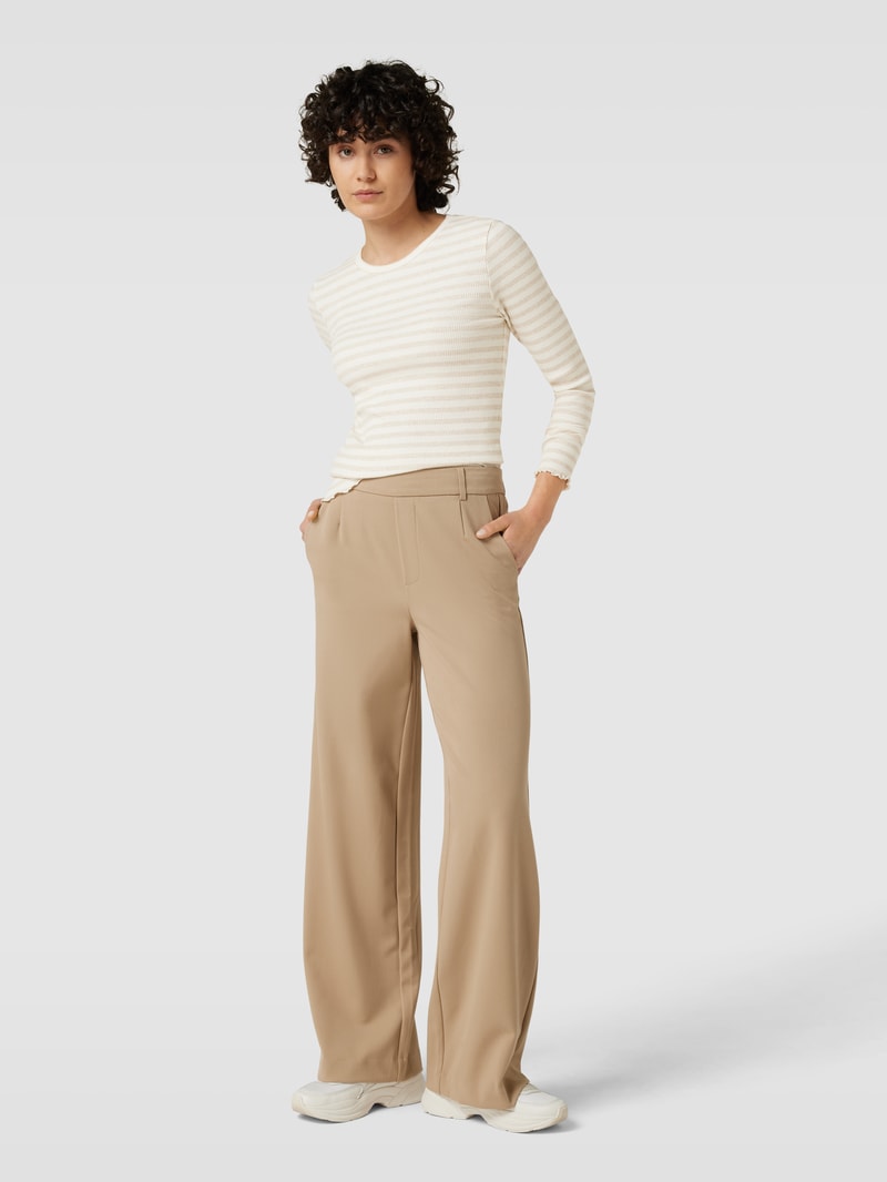 Longsleeve mit Streifenmuster Modell 'ANNA' in sand