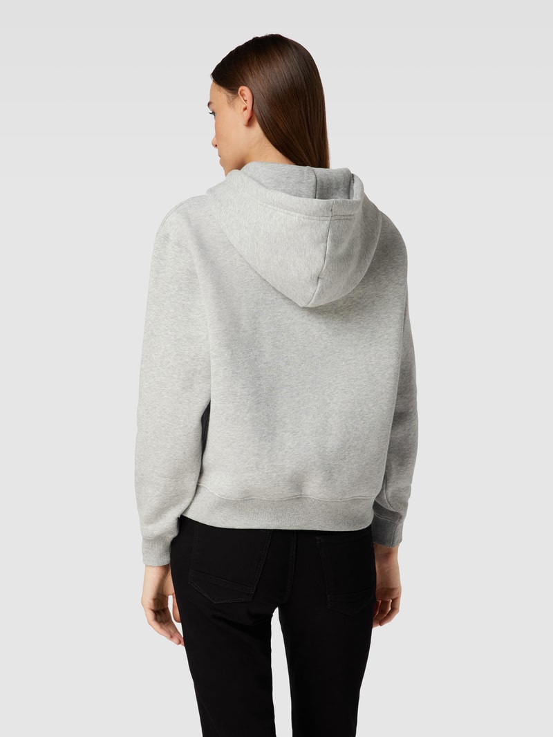 Hoodie mit Label-Print Modell 'VARSITY' in mittelgrau