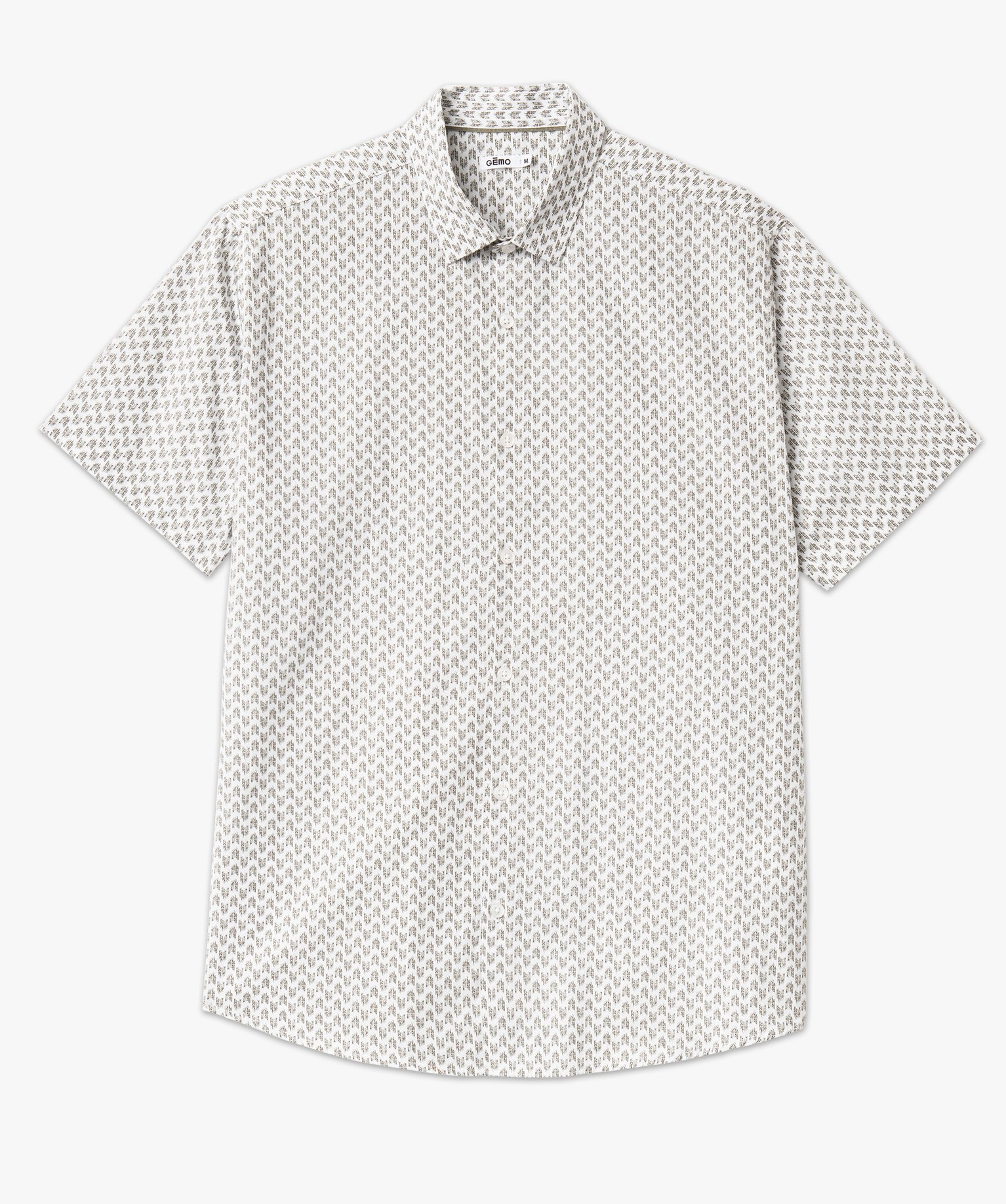 Chemise droite à manches courtes imprimée homme imprime | GEMO