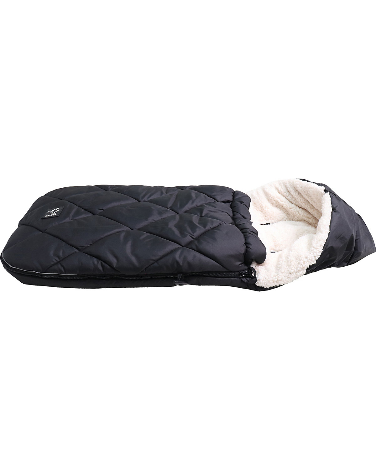XL TOO. Thermo Sherpa Fleece  Universal Kinderwagen Fußsack, Fb. black / creme