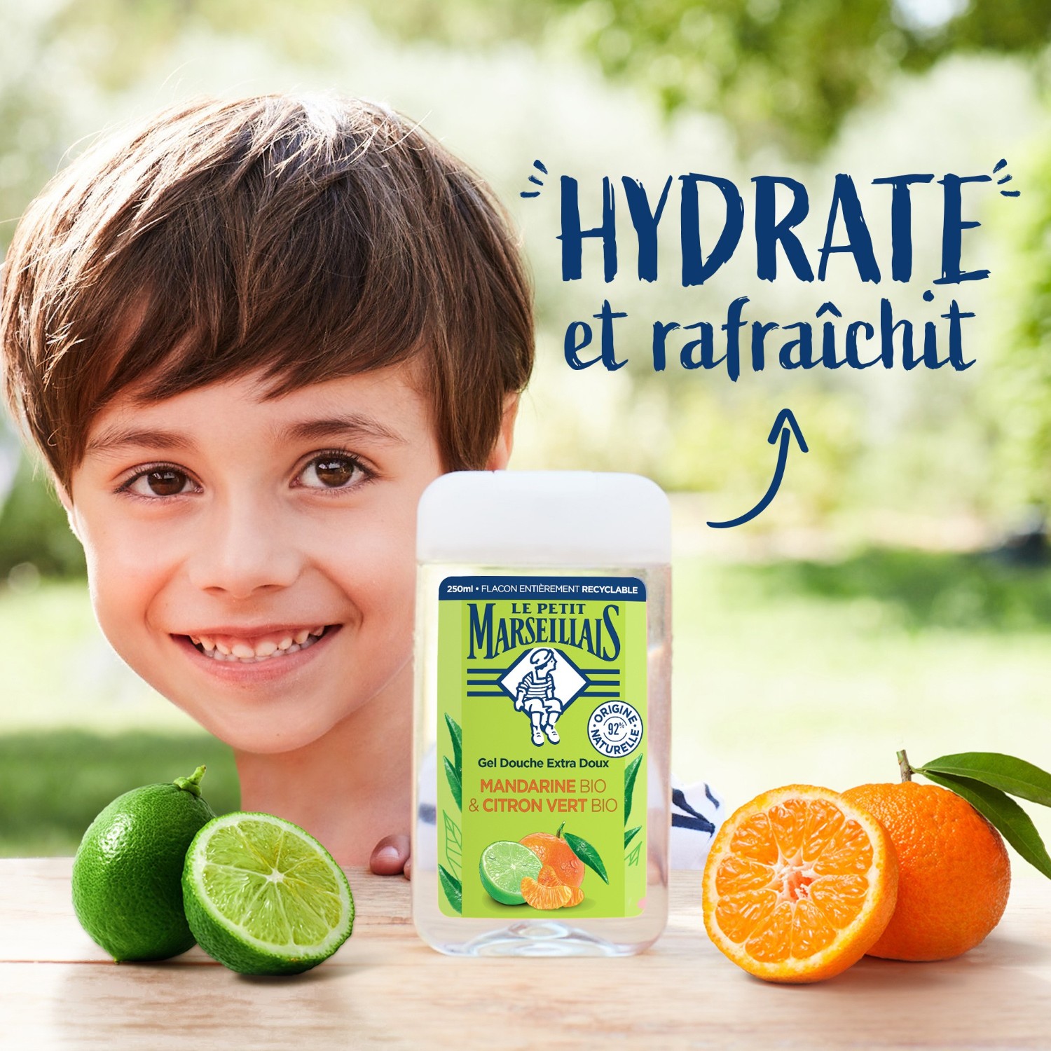 Le Petit Marseillais Ekstra skånsom dusj- og badegel [[,]] Økologisk mandarin og organisk lime [[,]]