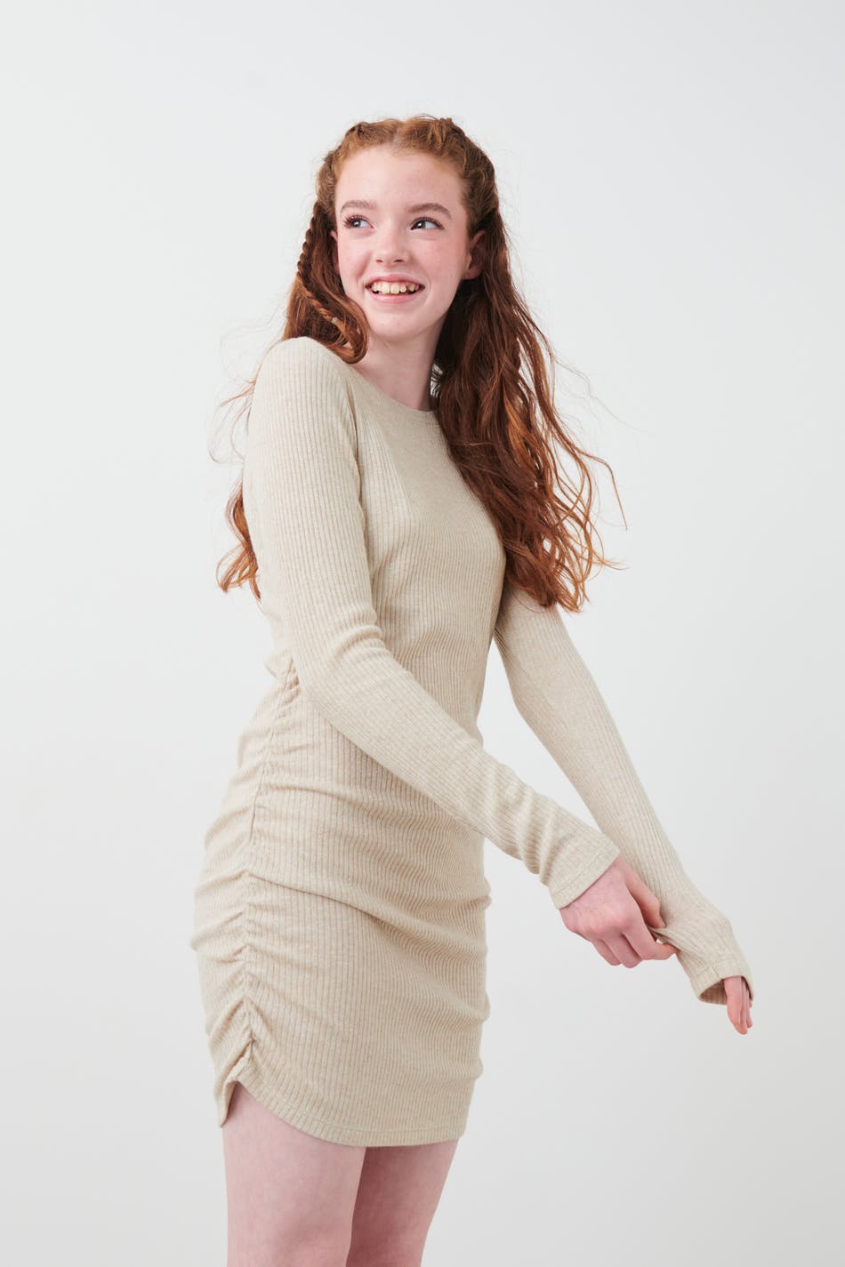 Y rib glitter dress