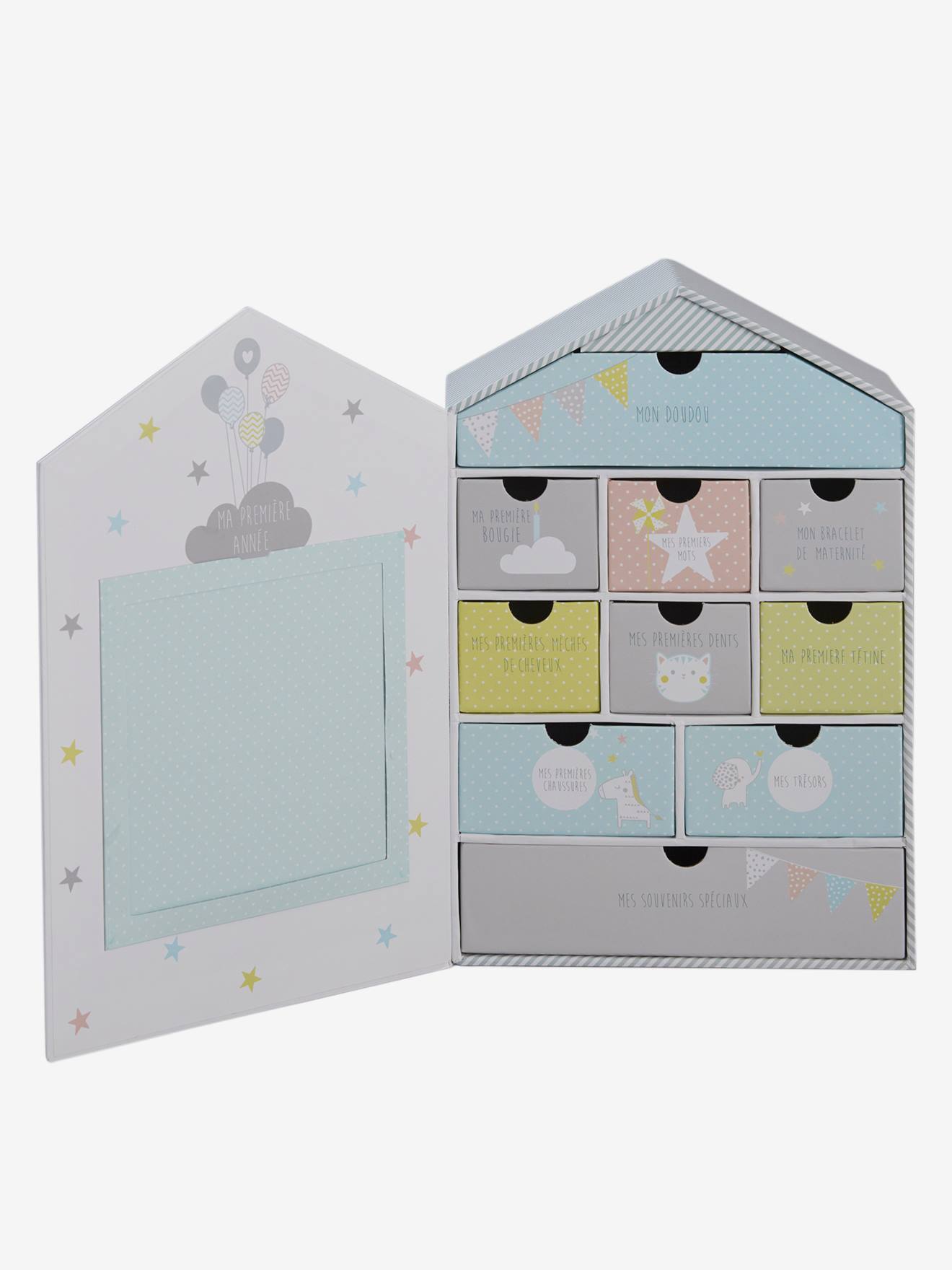 Coffret de naissance à tiroirs multicolore