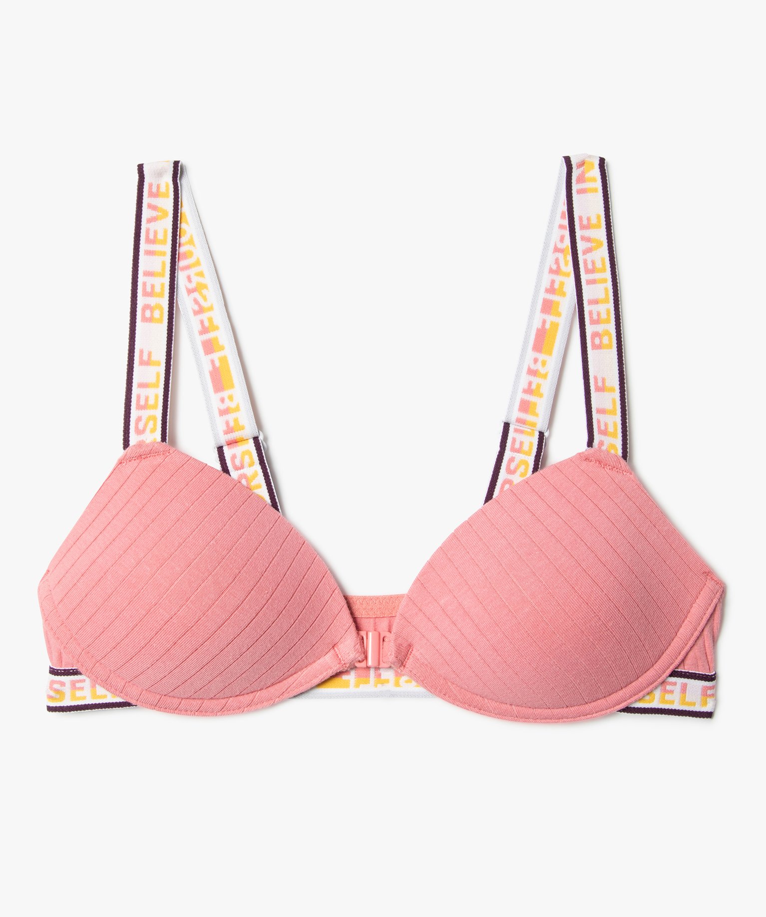 Soutien-gorge fille paddé avec fermeture devant rose | GEMO