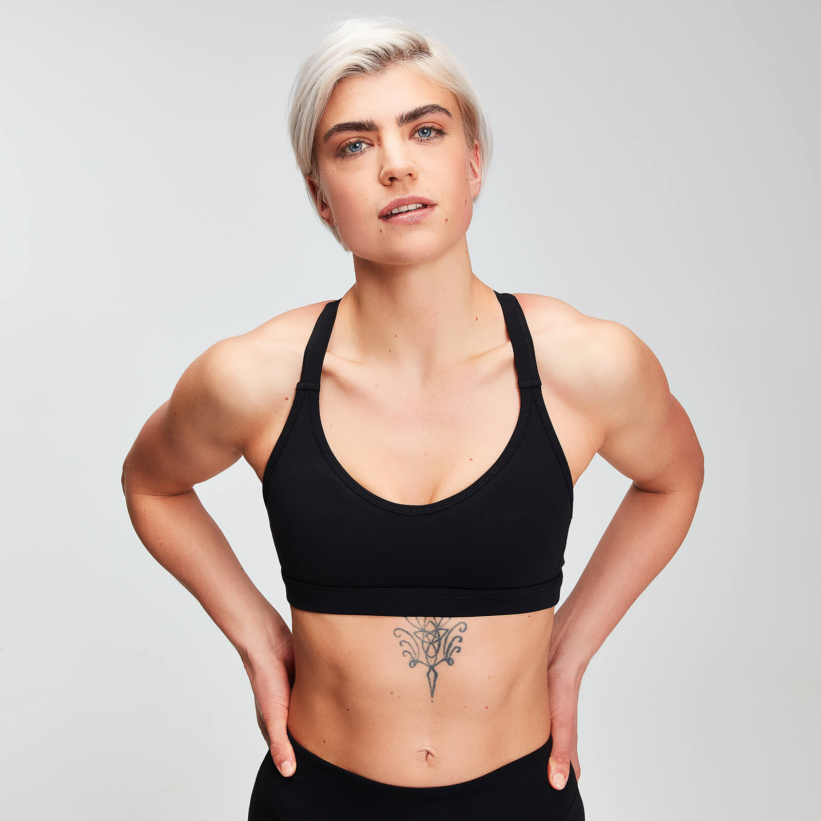 Brassière de sport MP Power en résille pour femmes – Noir