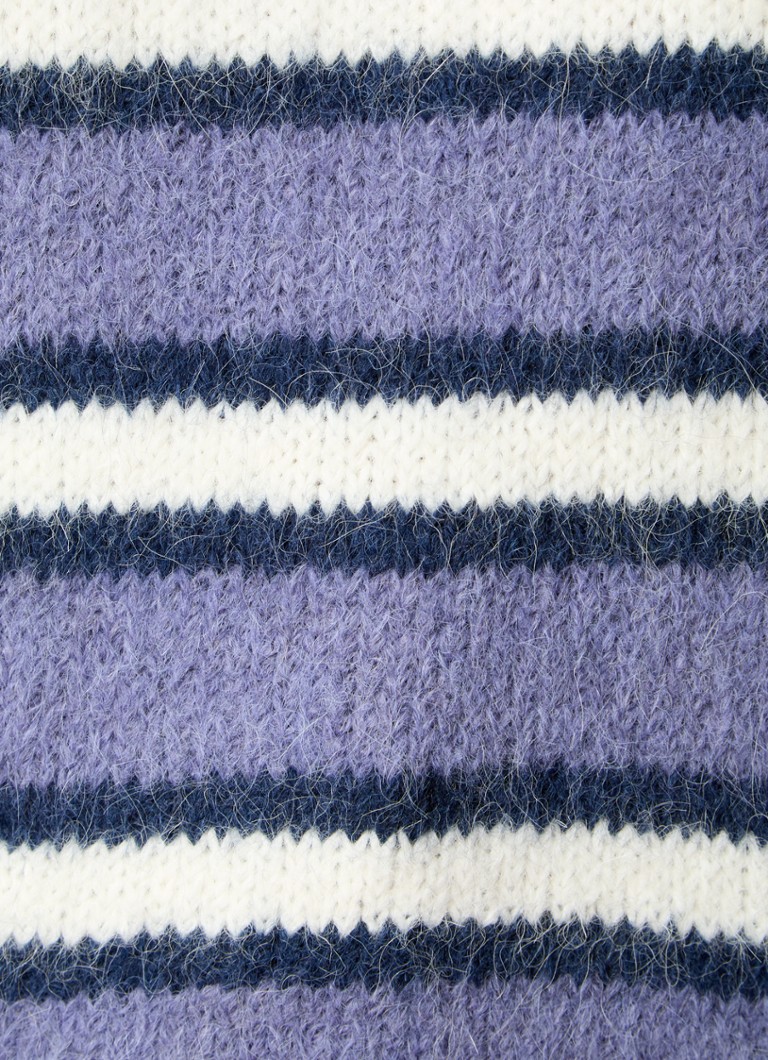 OLAF Chunky knit sweater in alpaca wool blend with stripe print