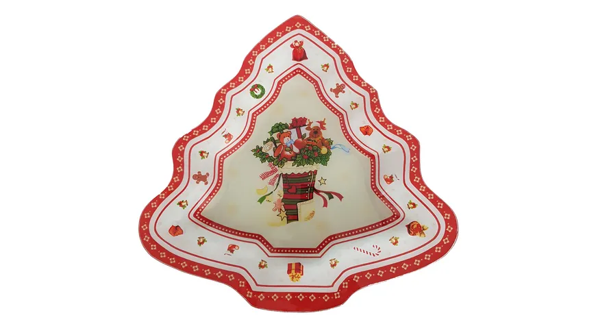 TRENDSHOP Großer Weihnachtsteller Tanne