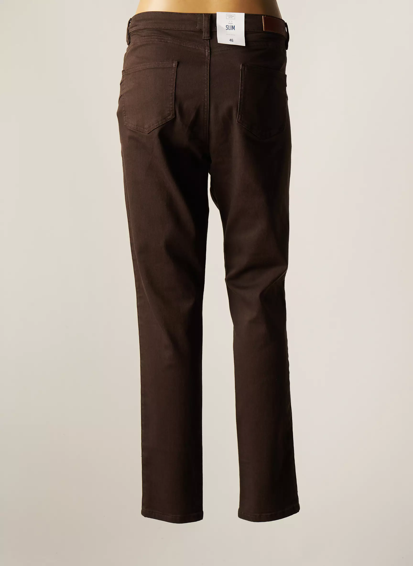 C Est Beau La Vie Pantalons Slim Femme couleur marron