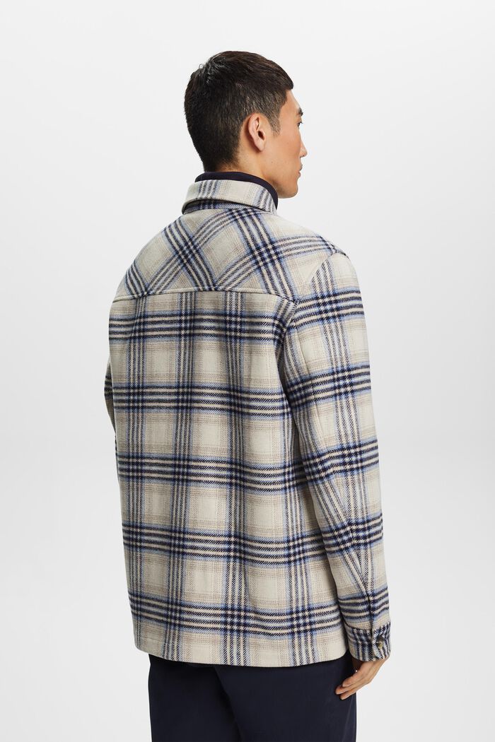 Kariertes Overshirt aus Wollmix