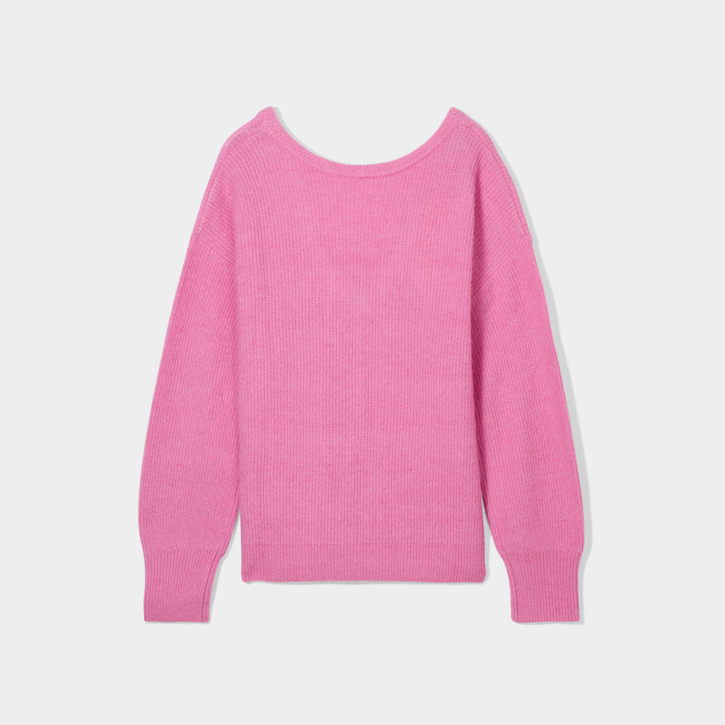 Pull réversible dos col en V rose femme | La Halle