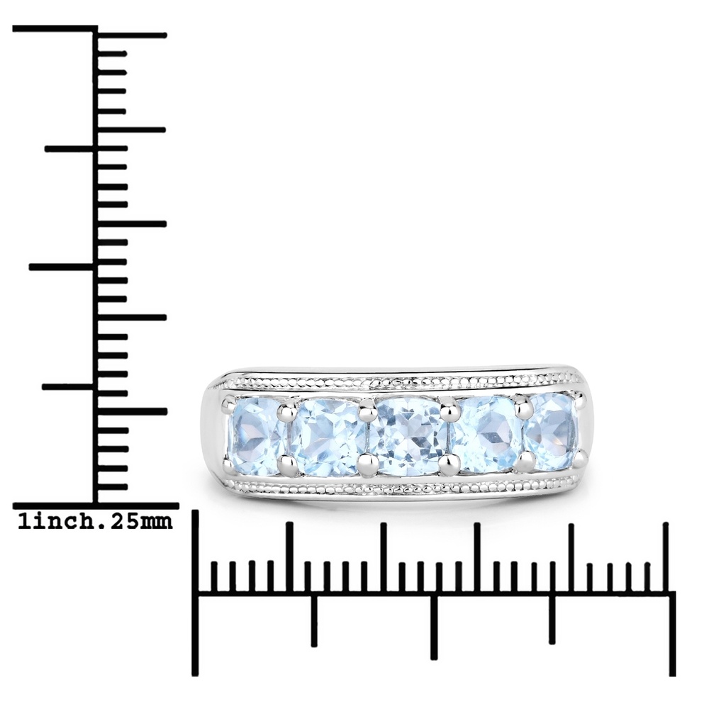 Rafaela Donata Bague Argent sterling Topaz bleu en Argent Bague