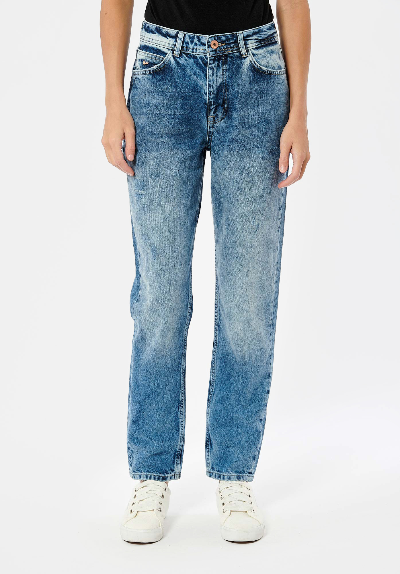ELISA  Jean Mom bleu femme