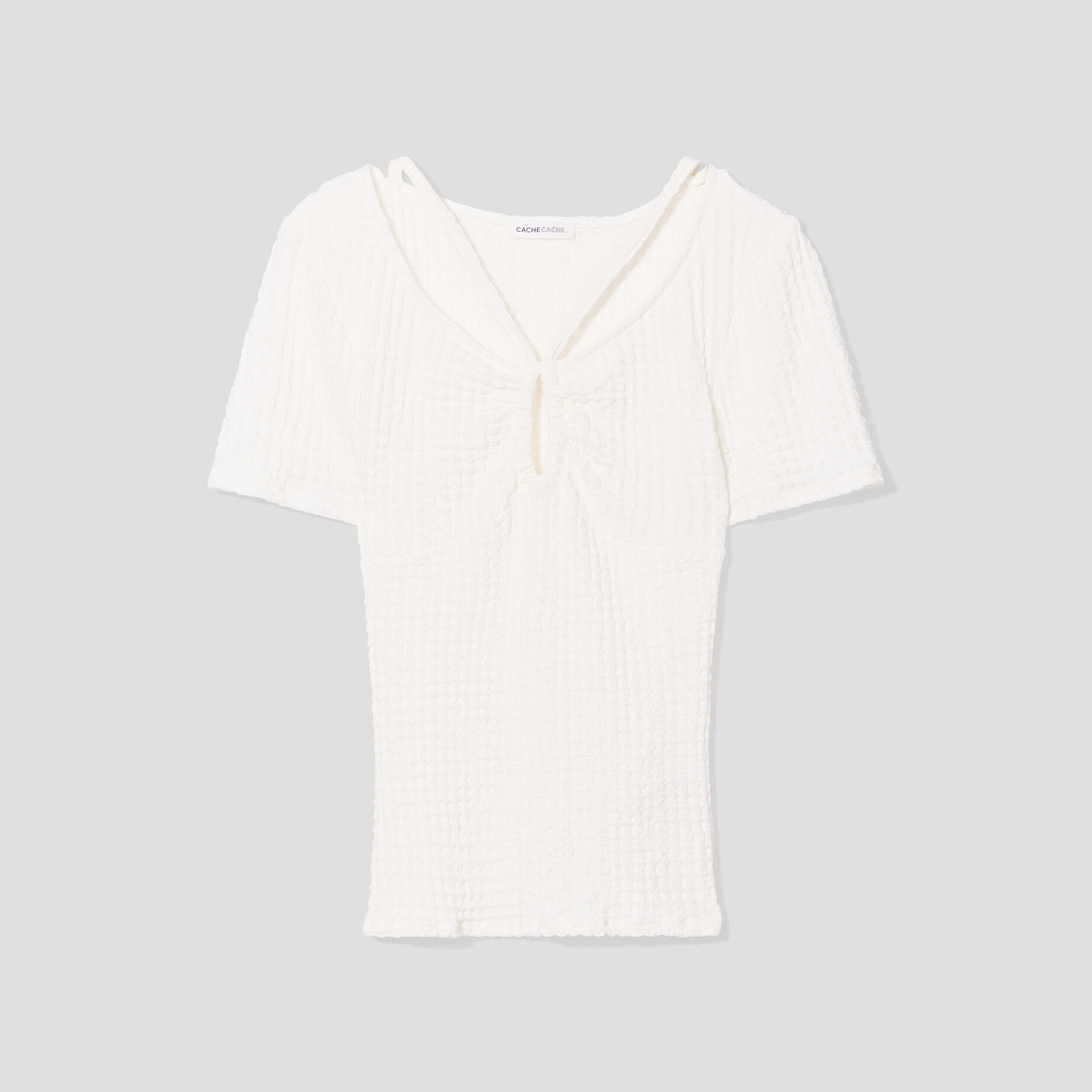 T-shirt manches courtes ecru femme | Cache Cache