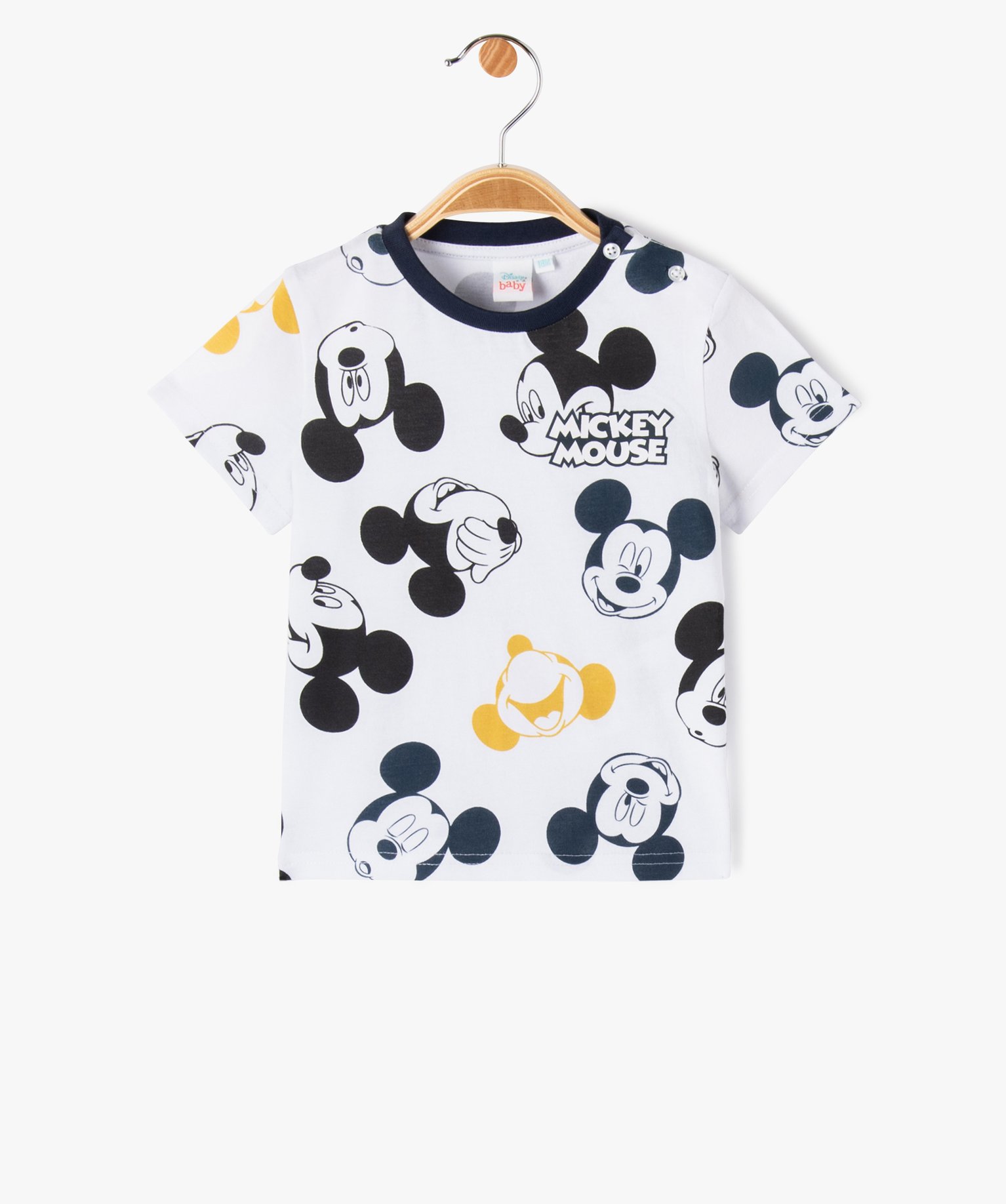 Tee-shirt manches courtes en coton imprimé héros bébé ga... blanc | GEMO