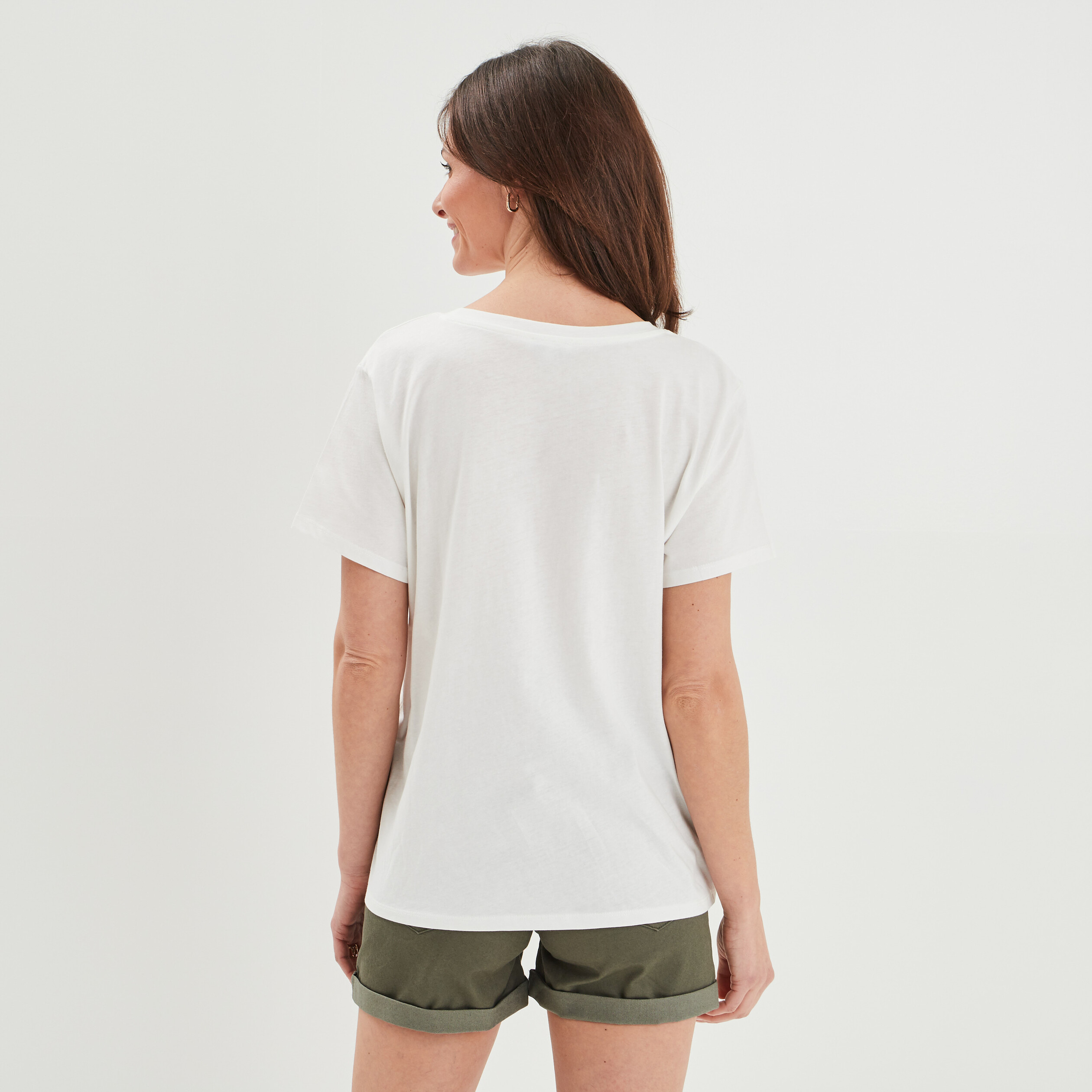 T-shirt manches courtes blanc femme | La Halle