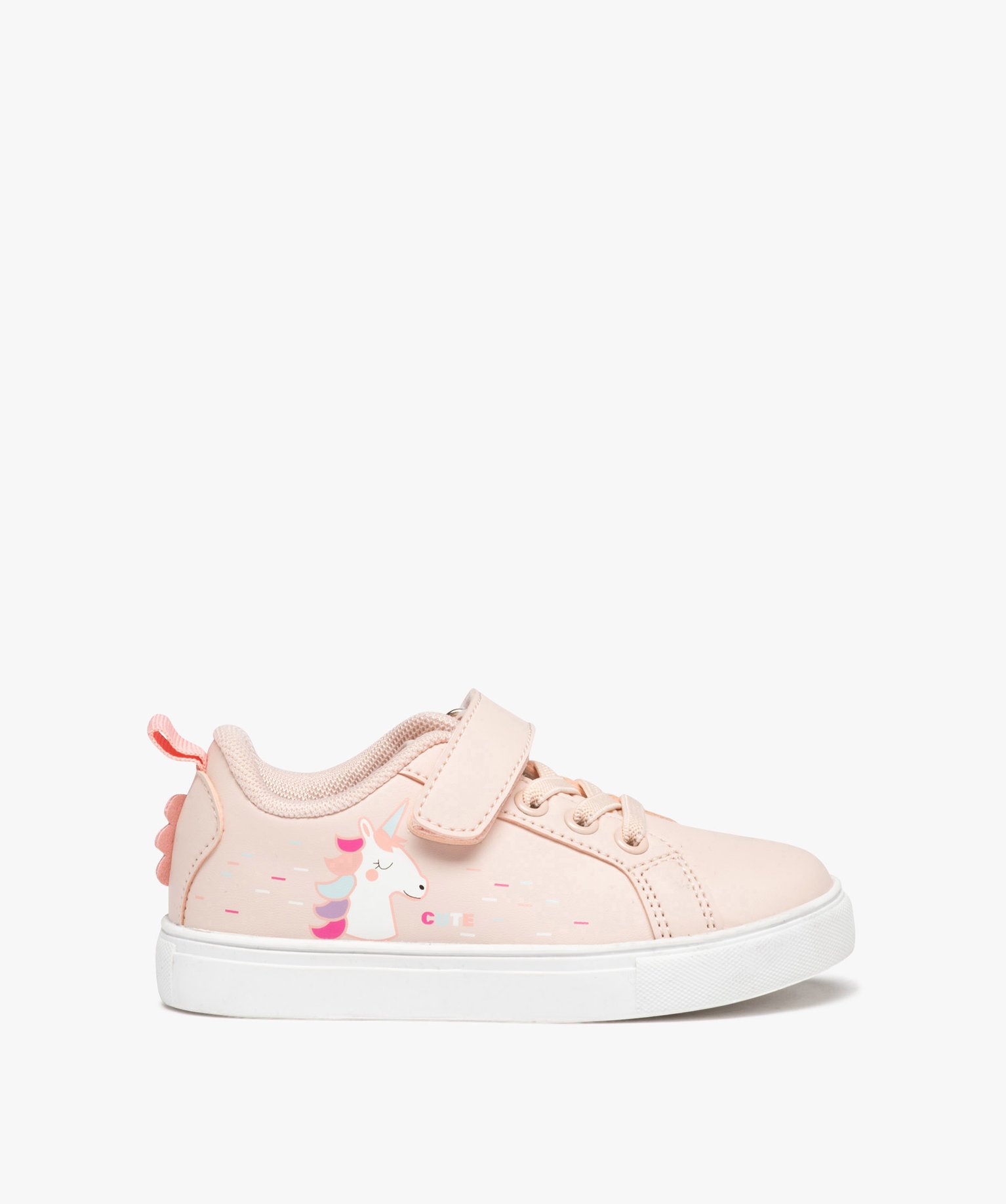 Baskets filles à scratch avec détail licorne du 24 au 30 rose | GEMO