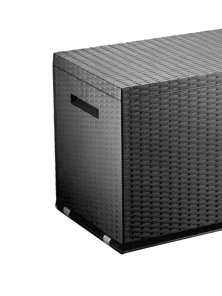 dynamic24 Auflagenbox Rattan Optik 349L Gartenbox Gartentruhe Auflagen Garten Box Truhe in Grau günstig kaufen onesize