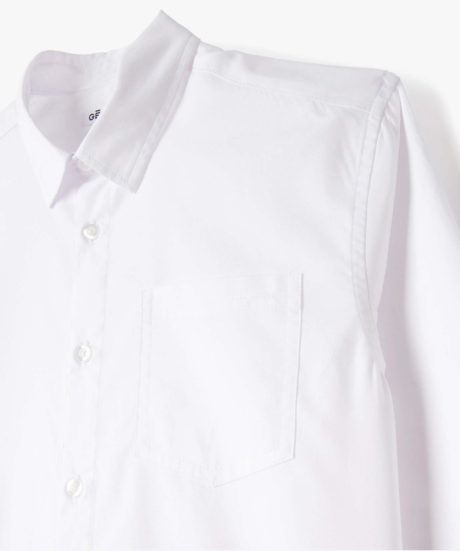 Chemise Garçon classique unie à manches longues blanc | GEMO