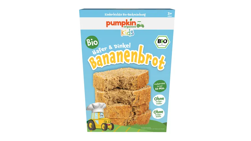 pumpkin organics Bio Hafer & Dinkel Bananenbrot Backmischung 350 g