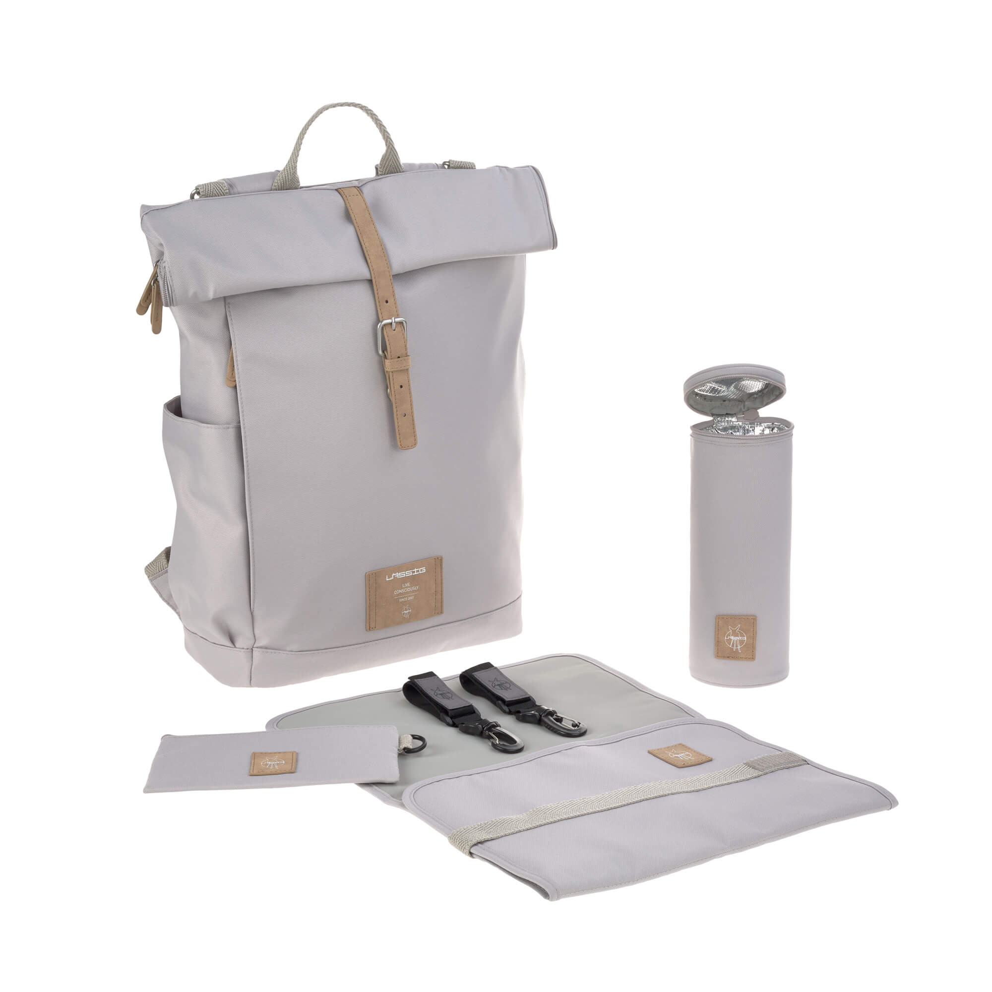 Wickelrucksack - Rolltop Backpack, Grey