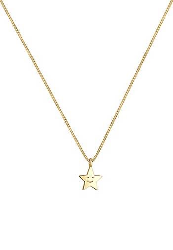 Elli Halskette Kinder Astro Stern Gesicht 925er Sterling Silber