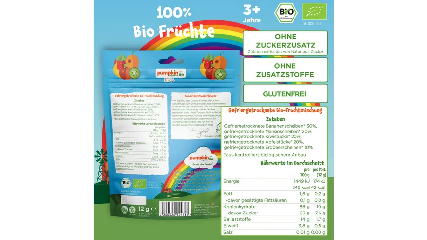 pumpkin organics Bio Zaubermix Fruchtchips 12 g