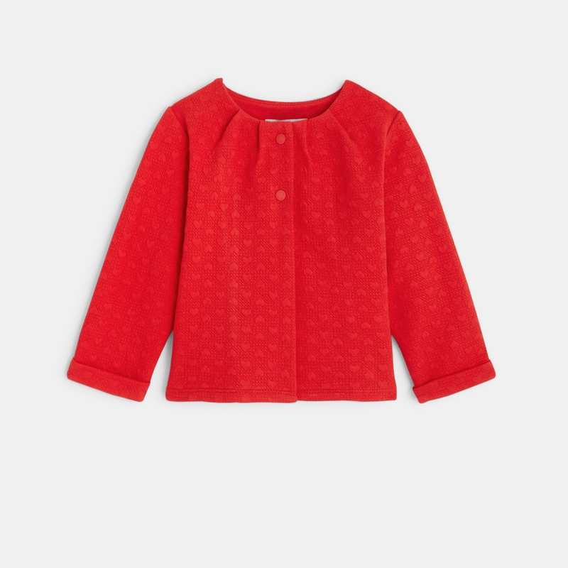 Gilet molleton rouge bébé fille