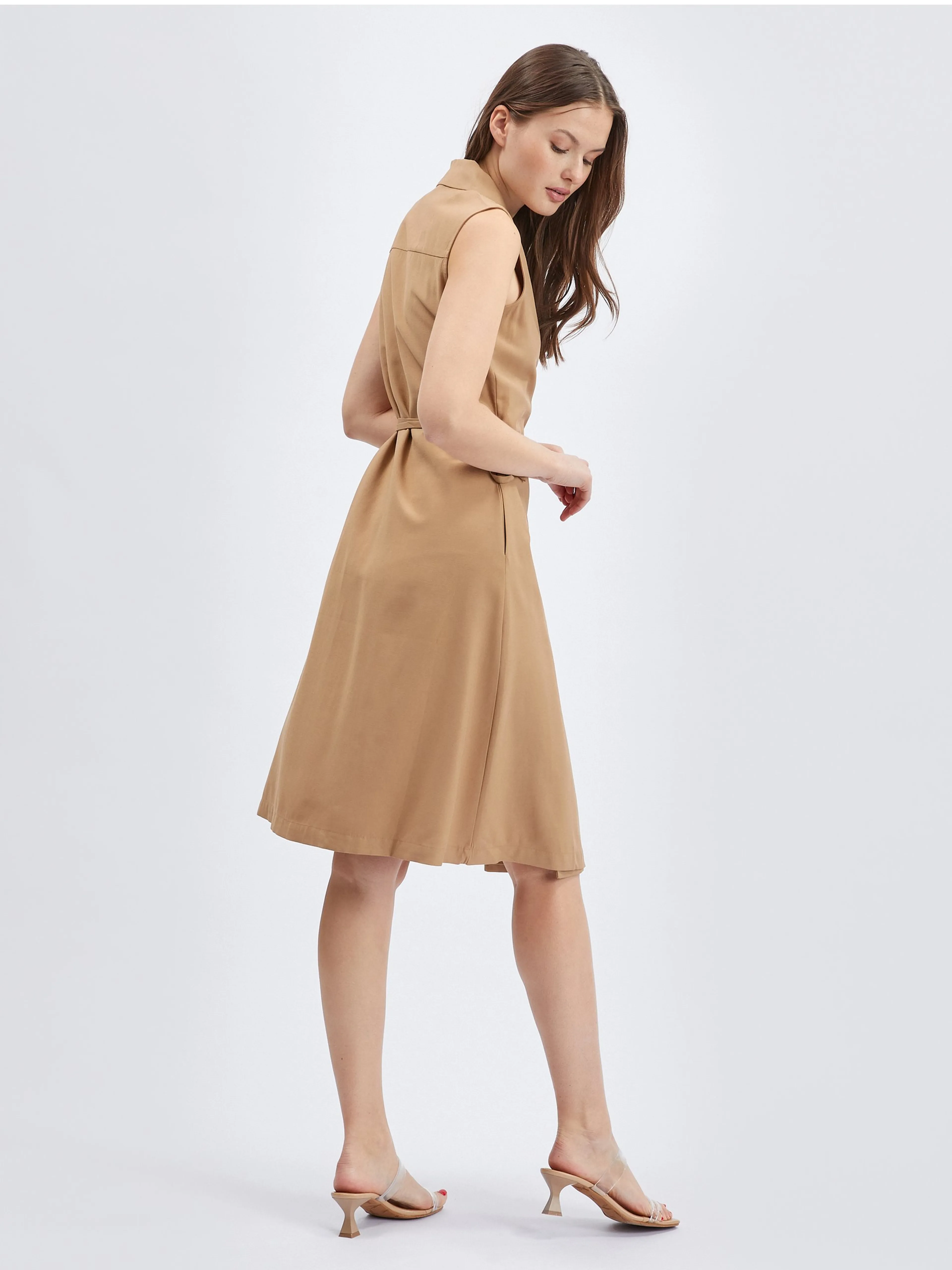 Hellbraunes Damen-Wickelkleid ORSAY