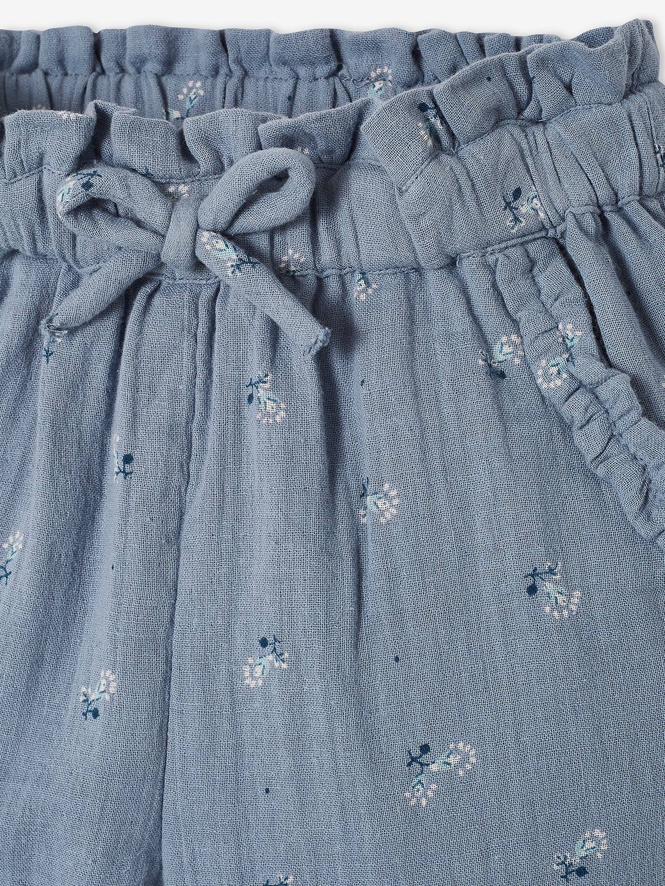 Vertbaudet Mädchen 3/4-Hose mit Blumenprint, Musselin - pfirsich