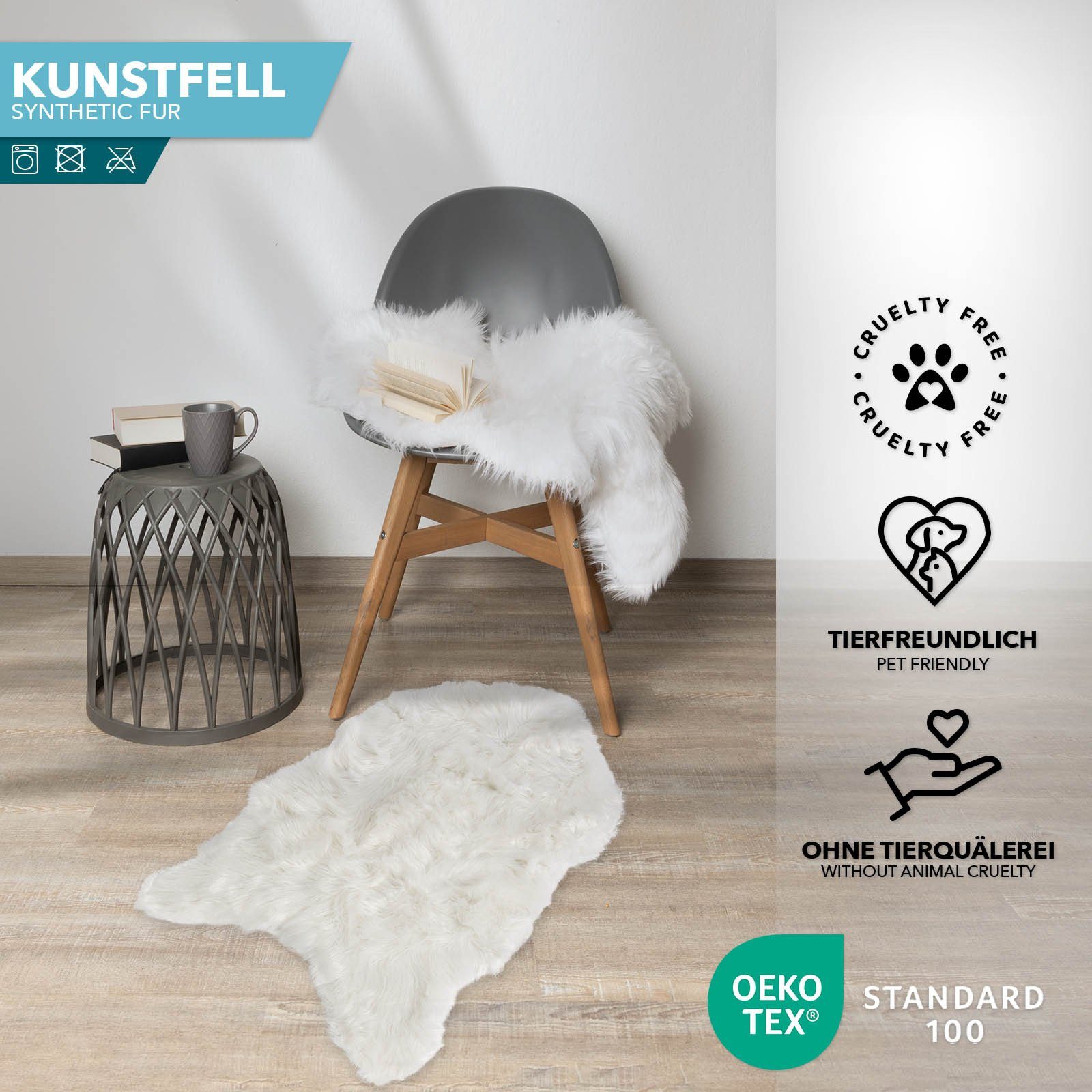 Fellteppich Kunstfell Nelly, Karat, Geruchlos, Kuschelig
