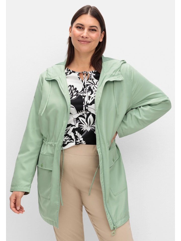 sheego Kapuzenjacke in eukalyptus günstig kaufen