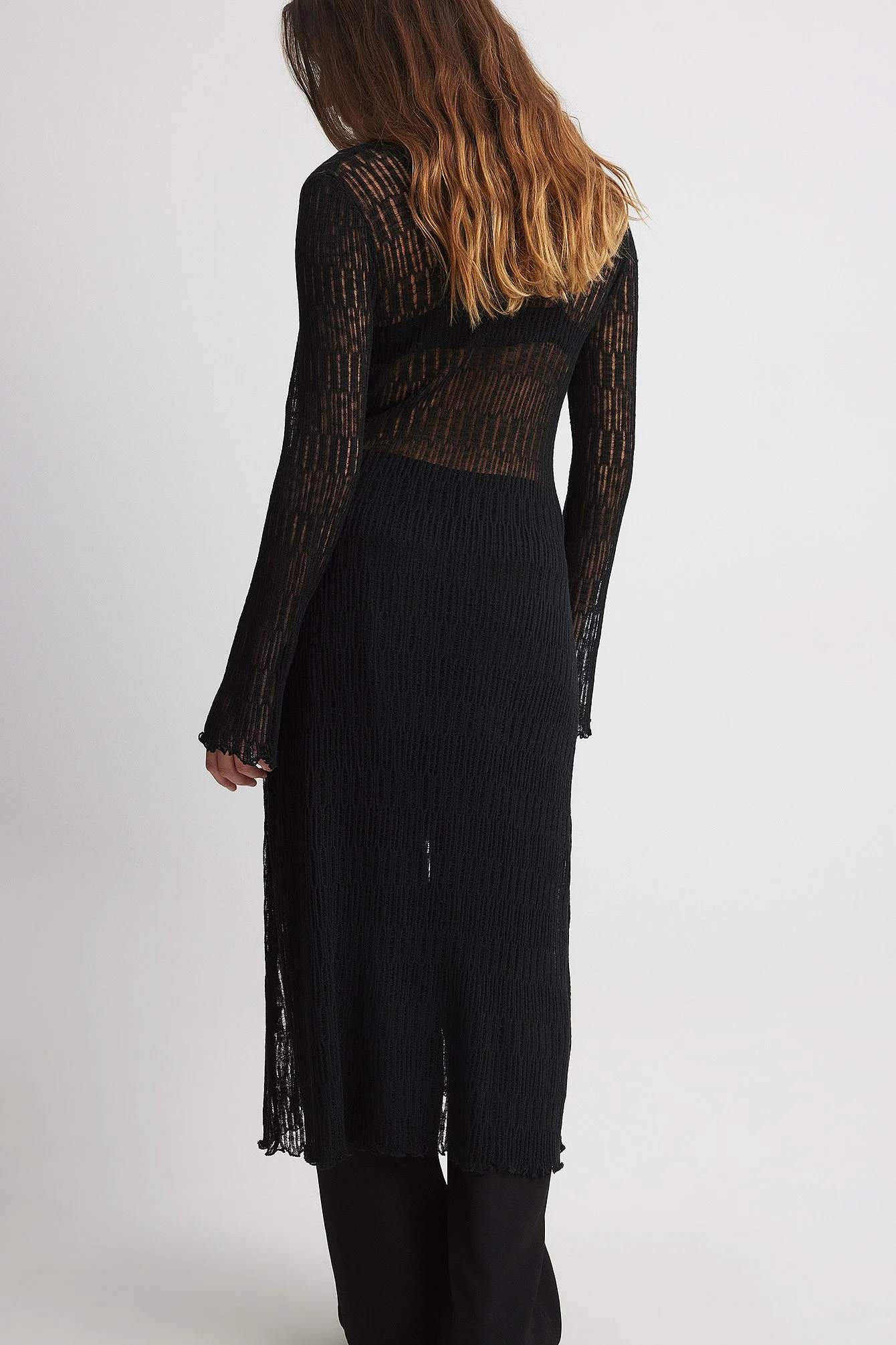 Midikleid mit ungenähtem Saum
