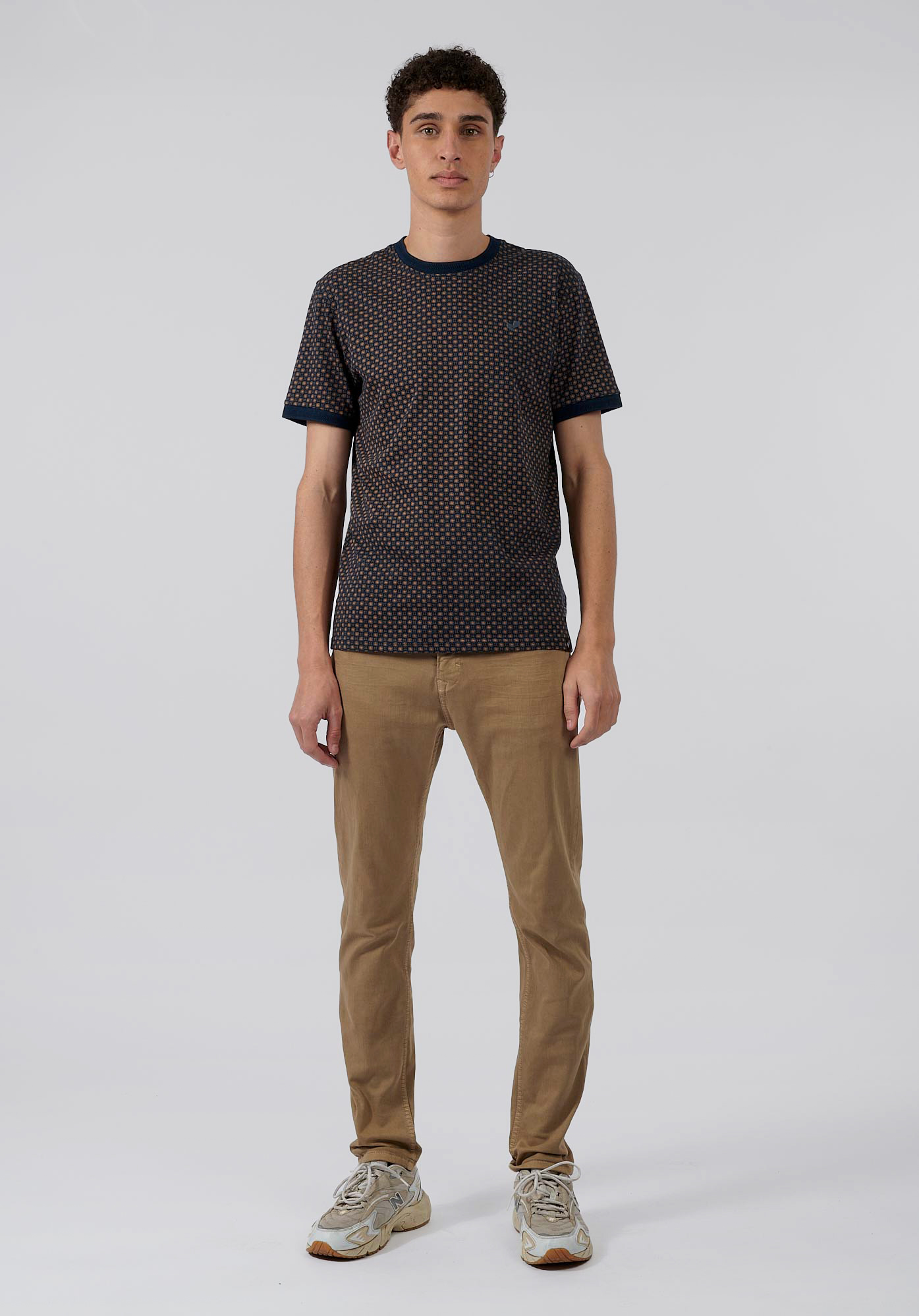 NEIL   T-shirt bleu fleuri homme 100% coton