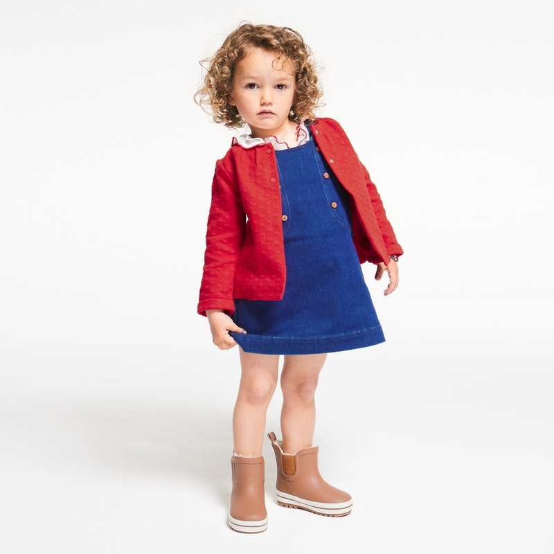 Gilet molleton rouge bébé fille