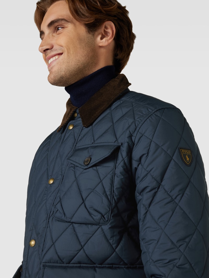 Steppjacke mit Umlegekragen Modell 'BEATON' in marineblau