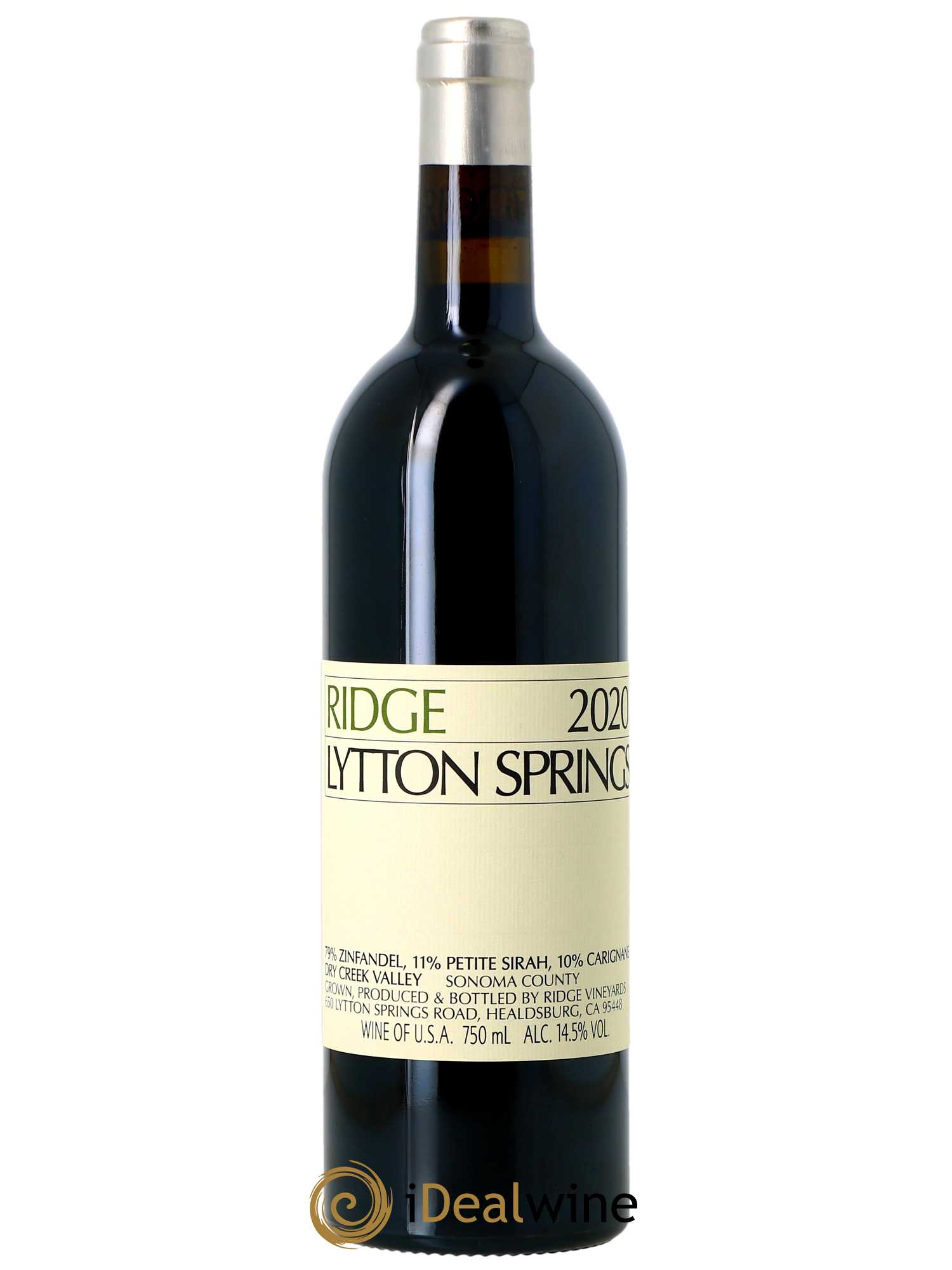 Dry Creek Valley Lytton Estate Zinfandel Ridge Vineyards  2020 - Lot de 1 Bouteille