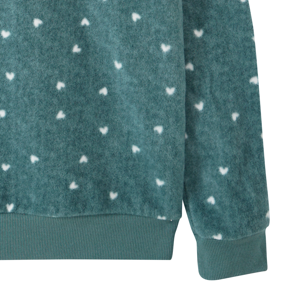 Mädchen Fleece-Hoodie mit Herzen