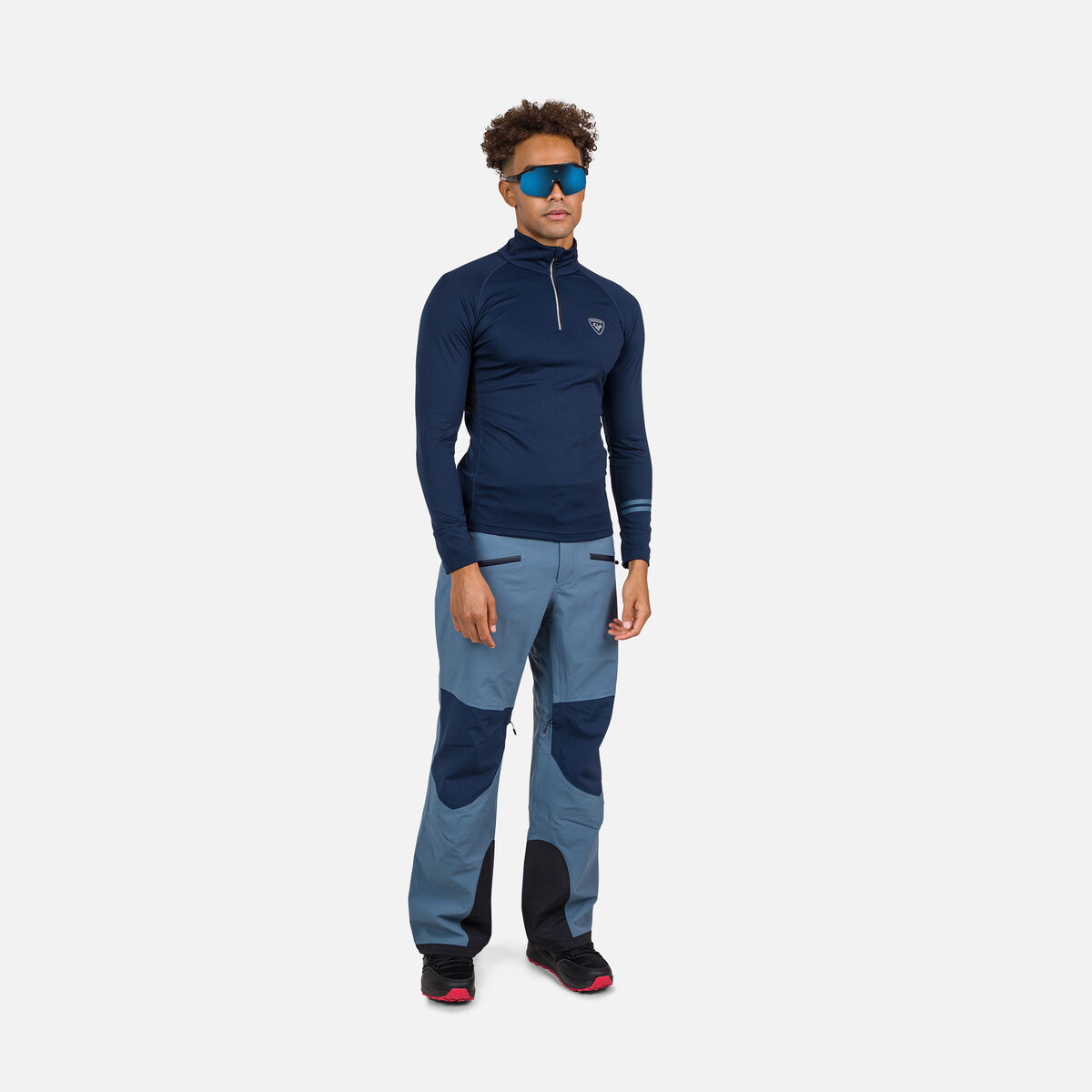 Poursuite Herren-Baselayer-Oberteil mit halbem Reißverschluss