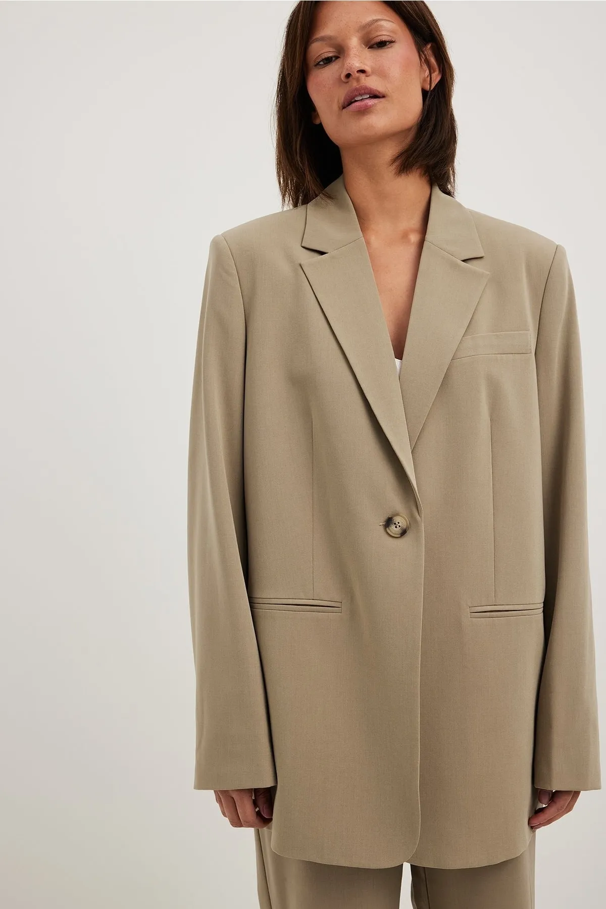 NA-KD  Blazer - Beige - Figurbetont