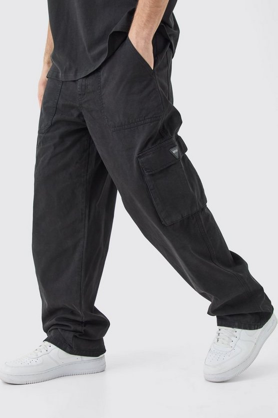 Cargo-Hose mit Reißverschluss und Gummi-Etikett