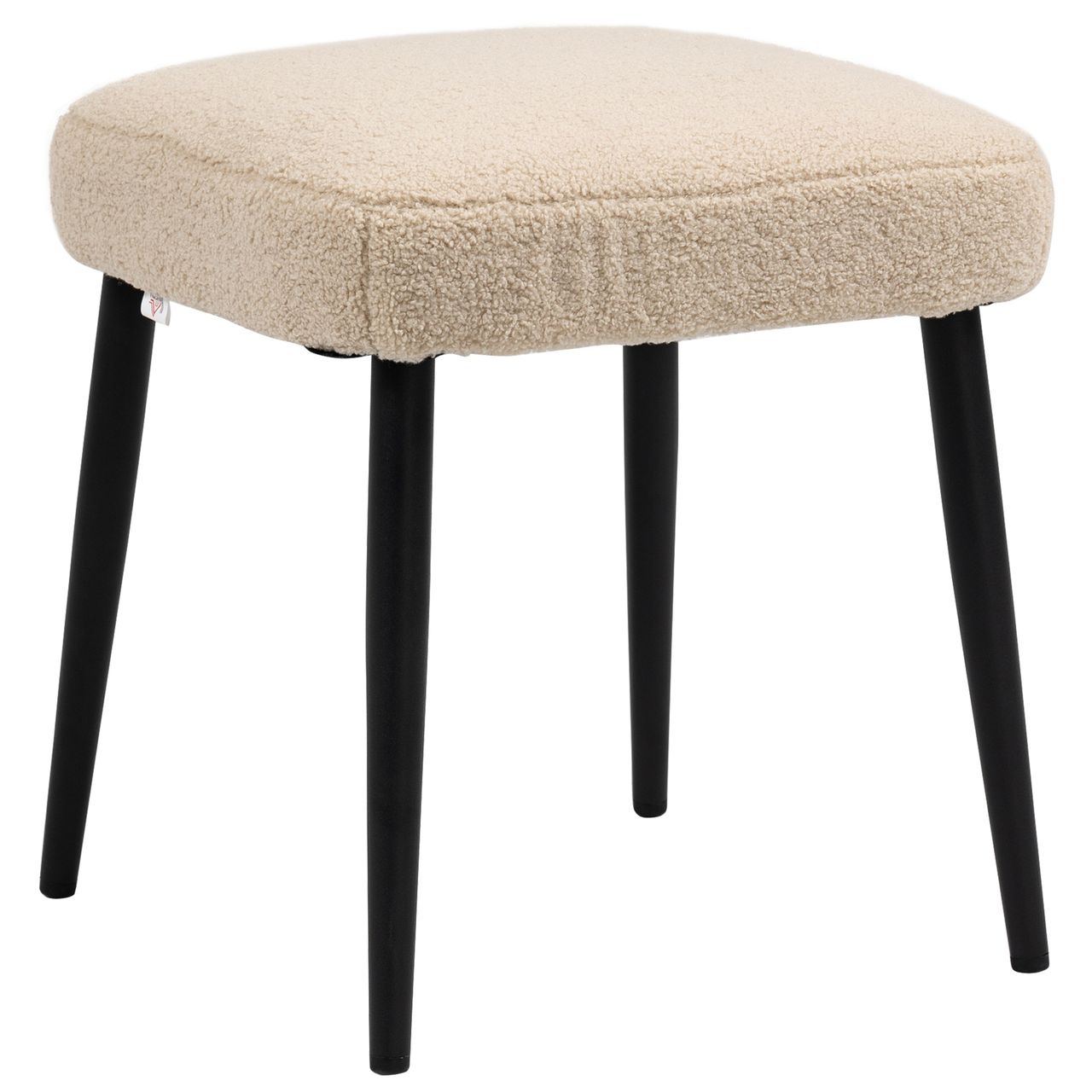 HOMCOM Fußhocker Sitzhocker Quadratischer Schminkhocker mit Kaschmir-Optik
