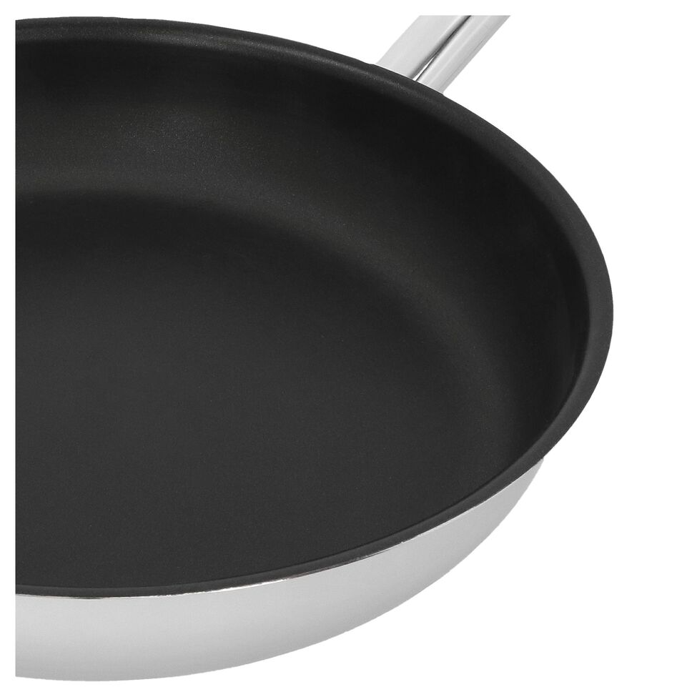 Bratpfanne 32 cm, 18/10 Edelstahl, Silber-Schwarz