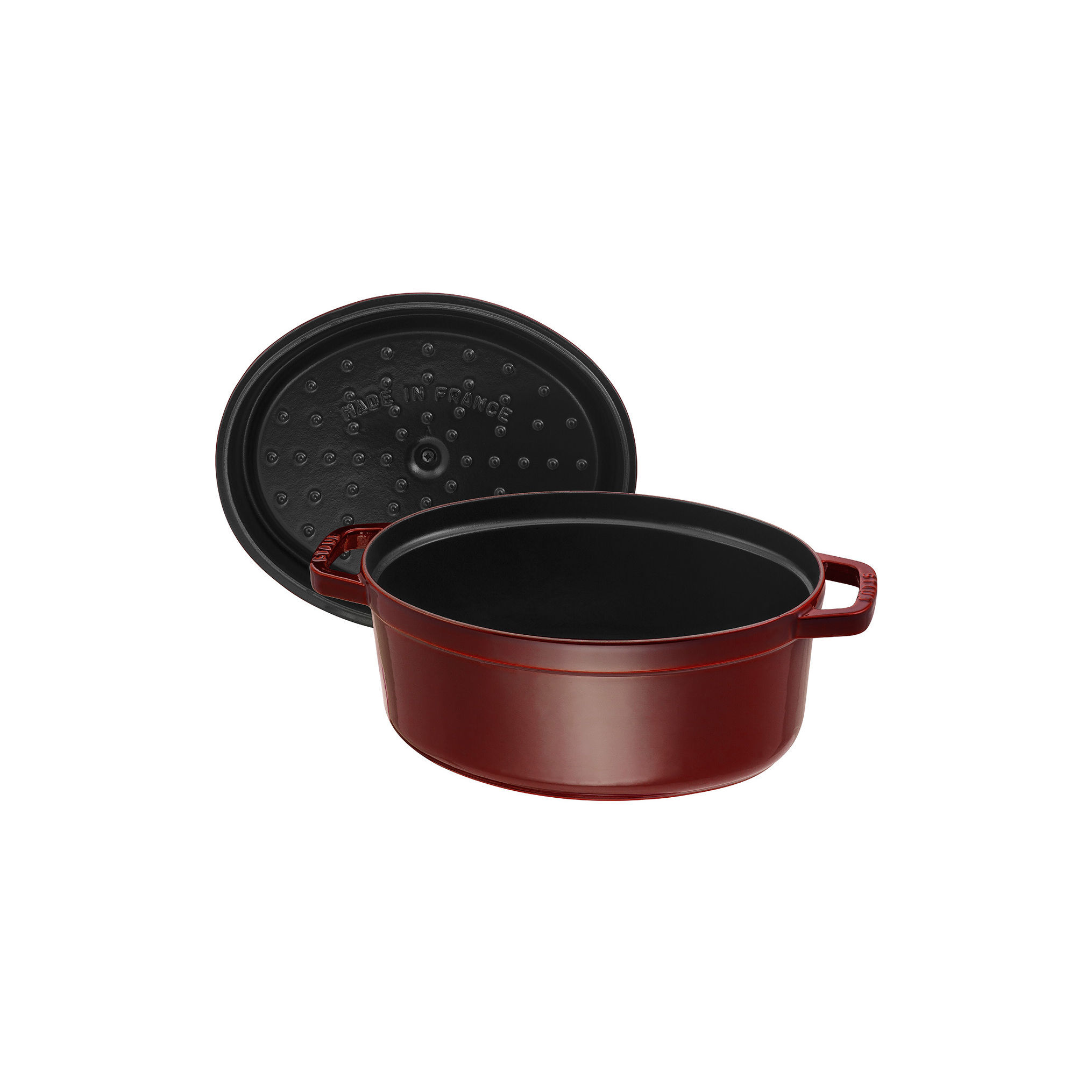 Cocotte 29 cm, oval, Grenadine-Rot, Gusseisen