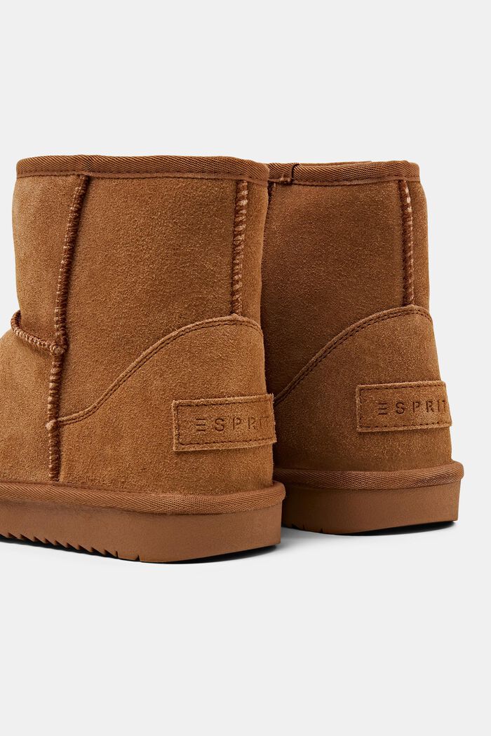 Veloursleder-Boots mit Kunstfellfutter