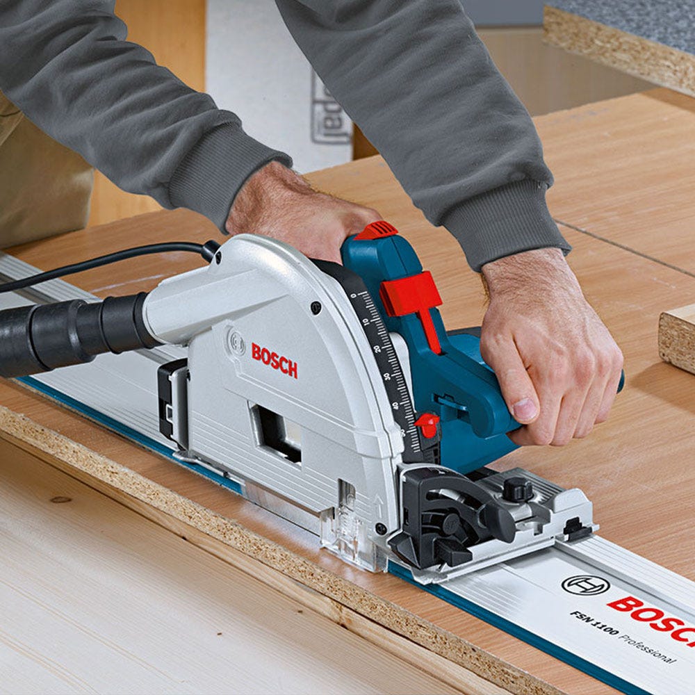 Trilho guia de alumínio BOSCH de 1100 mm com proteção contra estilhaços FSN1100