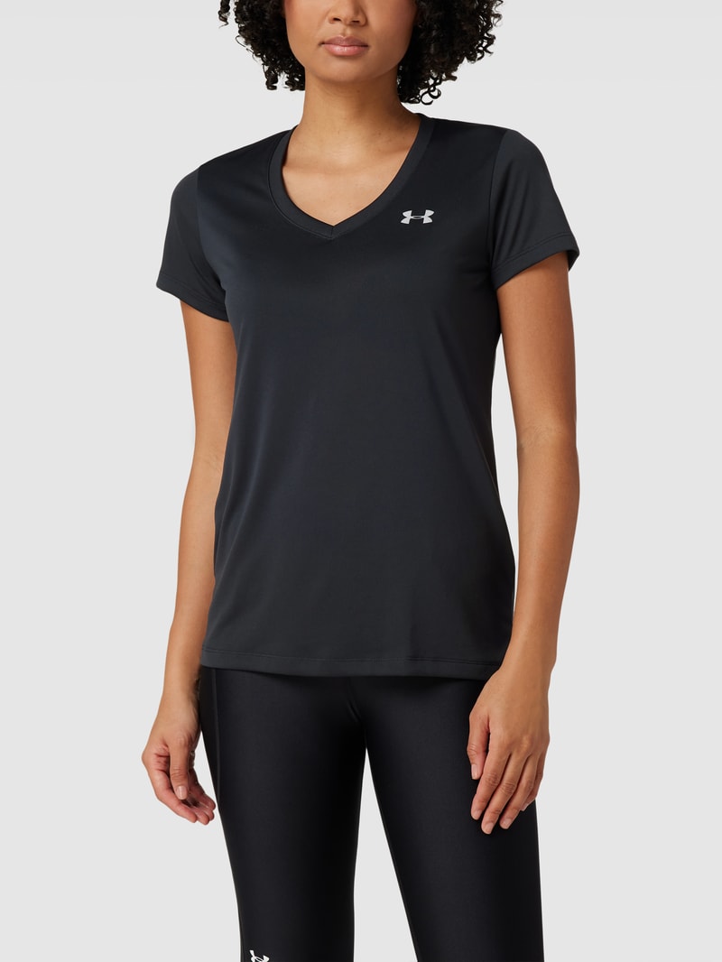 T-Shirt mit V-Ausschnitt in schwarz