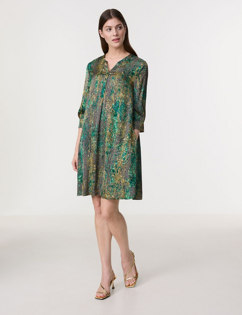 Fließendes Blusenkleid mit Patch Print