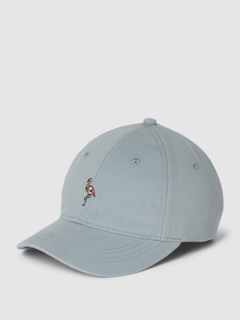 Basecap aus Baumwolle mit Motiv-Stitching Modell 'Palmy' in blau